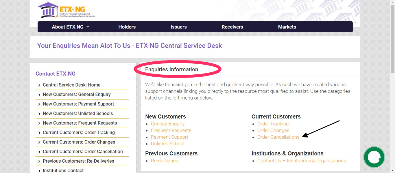 Order Cancellation ETX.NG
